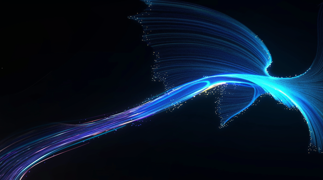 科技蓝色抽象轻灵飘逸光线粒子光效背景图片