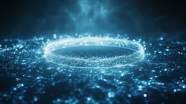 科技蓝色霓虹光纤粒子圆环设计图片
