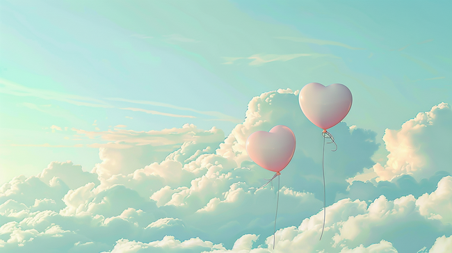 520云层上的心情气球背景图片