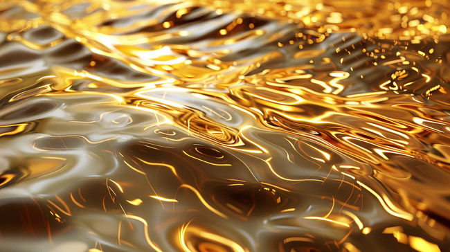 金色水面倒影合成创意素材背景图片