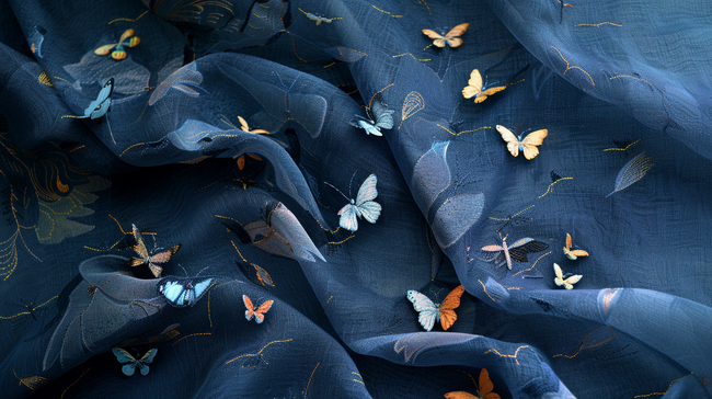 蝴蝶刺绣衣服合成创意素材背景图片