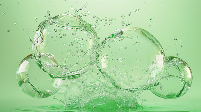 绿色简约气泡水泡纹理简约背景图片