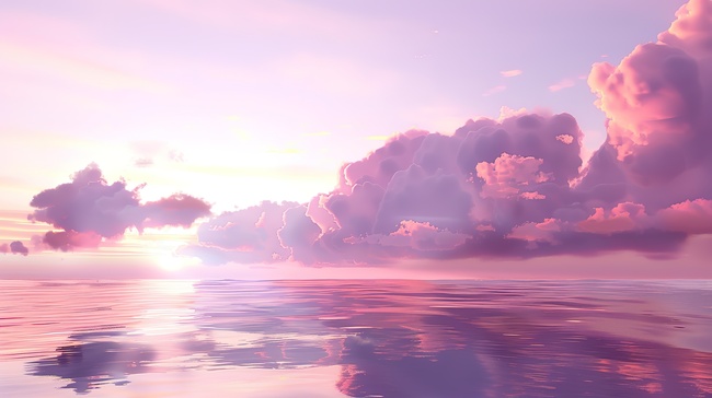 日落黄昏粉红色的天空背景图图片