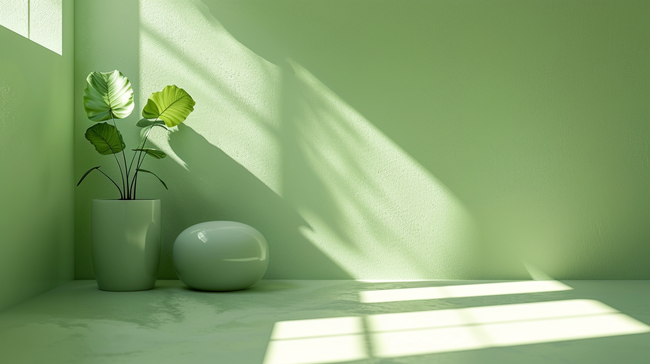 浅绿色极简主义室内设计背景图片