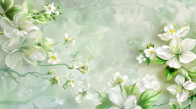 唯美简约艺术白色花朵的背景图片
