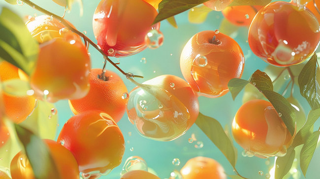 杏树杏子朴素合成创意素材背景图片