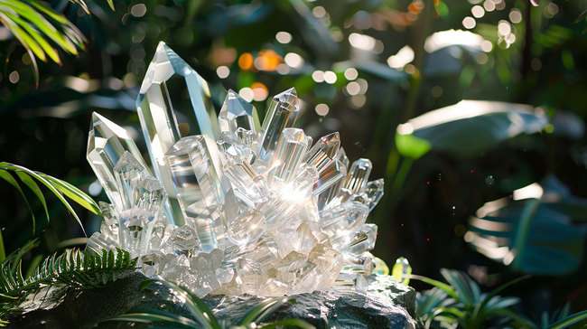 花园植物水晶合成创意素材背景图片
