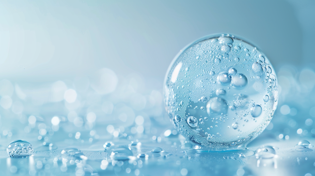 浅蓝色水晶晶体泡沫气泡的背景图片