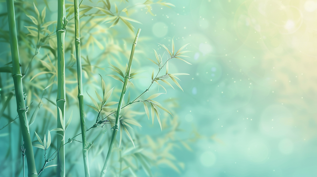 中式唯美缤纷树林竹子的背景图片