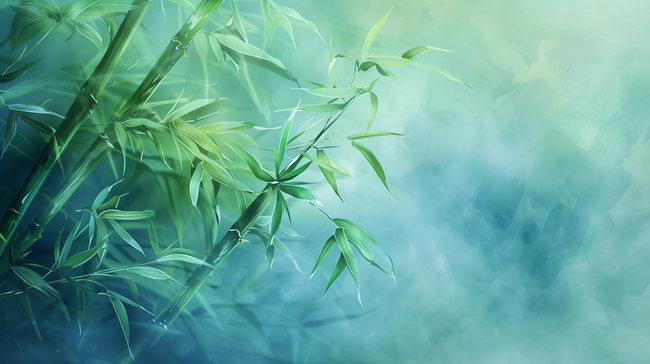 中式唯美缤纷树林竹子的背景图片