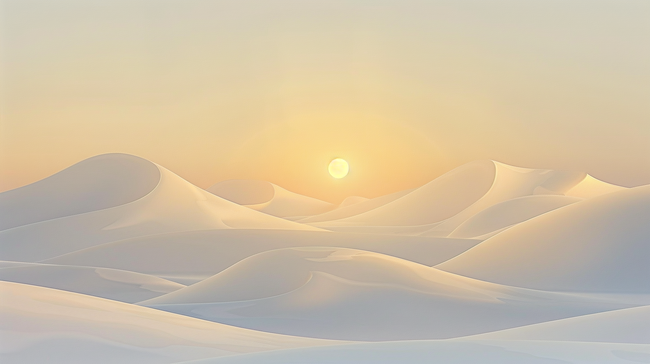 浅色场景太阳山脉扁平化设计风格的背景图片