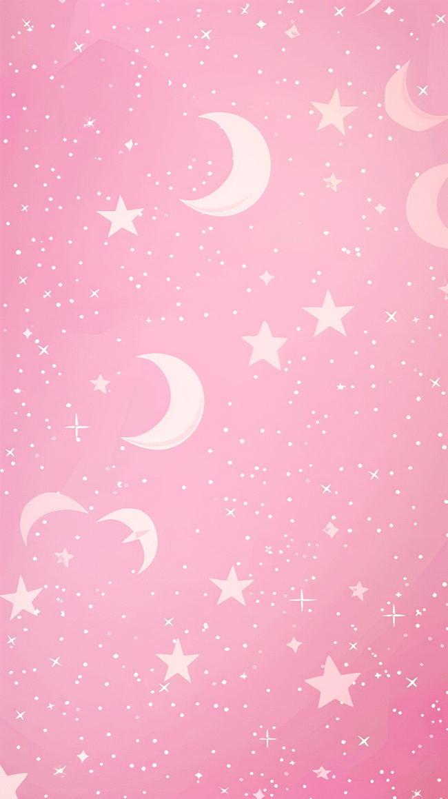 六一儿童节可爱粉色星月底纹背景图片