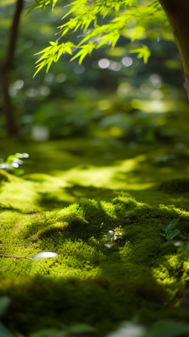 夏天户外森林园林光影空镜场景素材图片