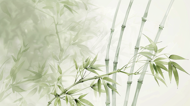 中式文艺艺术风格竹子竹林树叶的背景图片