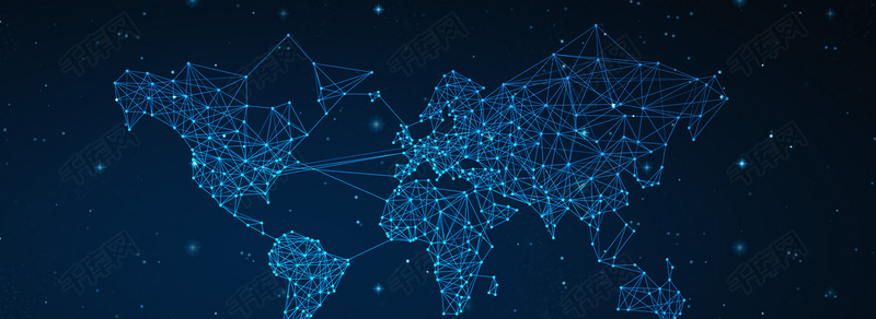 商务科技深蓝色背景简约风海报banner背景图片