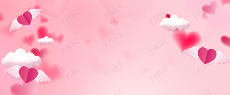浪漫214情人节粉色爱心背景图片免费下载_海