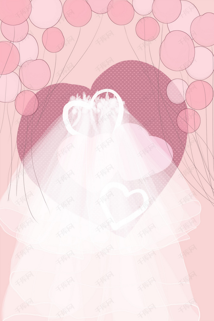 婚纱摄影粉色唯美浪漫婚纱海报背景图片免费下