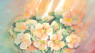 梨花数字海报模板_发光的花朵合集之梨花