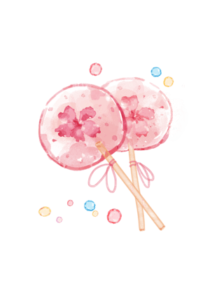 夜晚的樱花树海报模板_春天水彩樱花系列甜点美食