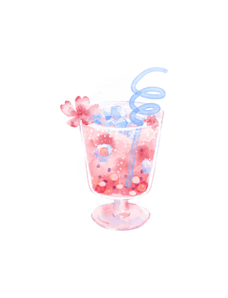 甜点店招牌海报模板_春天水彩樱花系列甜点美食