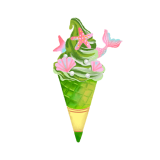 甜点大福海报模板_抹茶冰淇淋