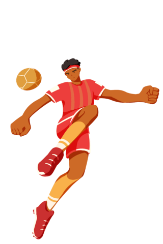 瑞士足球队海报模板_扁平夸张运动体育男运动员足球插画元素