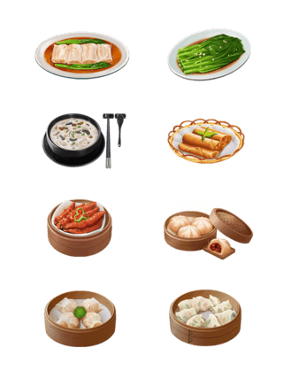 office软件系列图标海报模板_广东早茶系列写实餐饮美食水彩手绘
