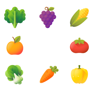 图标透明底海报模板_绿色食物蔬果图标icon