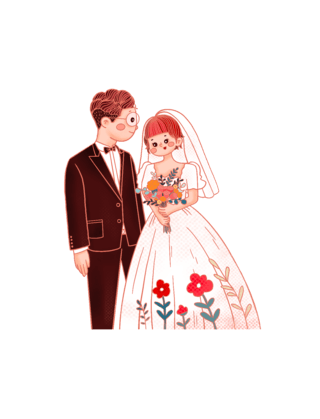 520情人节婚姻爱情主题结婚人物元素