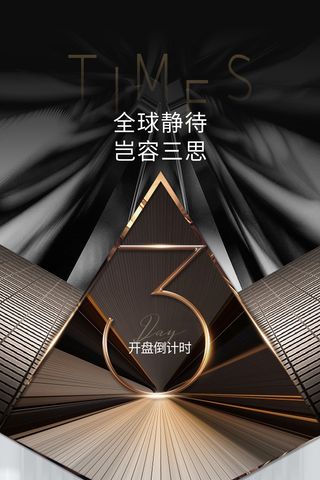 黑金质感房地产倒计时3热销海报