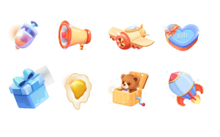 鸡蛋黄瓜海报模板_直播礼物icon质感UI设计