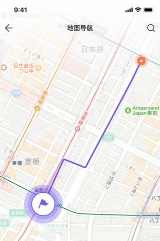 日本的地图海报模板_旅游旅行地图导航页UI路径