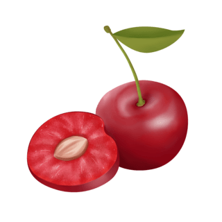 水果保龄球海报模板_手绘水果樱桃
