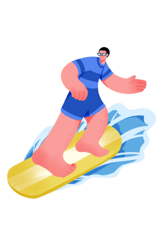 夏季水上海报模板_夏季夸张运动人物夏天水上运动冲浪
