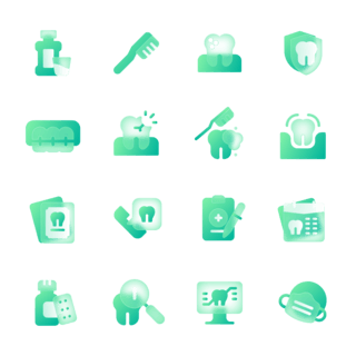 绿色医疗牙医玻璃图标icon健康体检