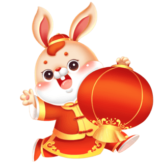 兔年兔子红灯笼新年春节新春喜庆提灯笼元素
