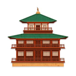 动画古代人海报模板_立体剪纸剪纸风中式建筑中国风房子古建筑