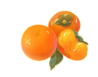 美食水果柿子元素
