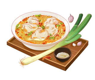 大娘水饺海报模板_饺子食物美食元素