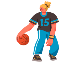 篮球亲子嘉年华海报模板_黑色扁平风运动健身打篮球的人元素
