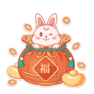 emoji表情马海报模板_2023兔年兔子春节新春贴纸表情包恭喜发财