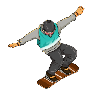 小刺猬PNG海报模板_手绘冬天运动滑雪的人物主题元素