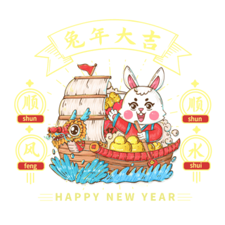 成语大王海报模板_2023兔年春节新春喜庆国潮兔子顺风顺水