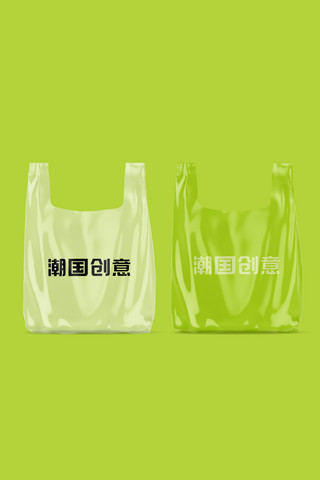 透明插盒海报模板_透明购物手提袋样机塑料袋