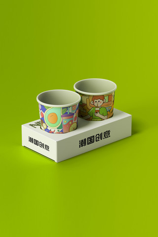 咖啡杯软件素材海报模板_纸杯纸杯底座咖啡杯品牌宣传样机