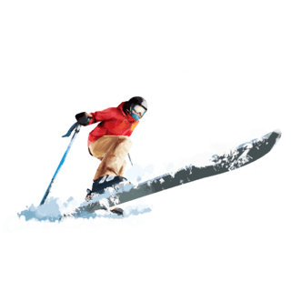 创意冬天海报模板_攀登红色简约动态手绘冬天运动滑雪滑雪板动态运动员人物创意元素