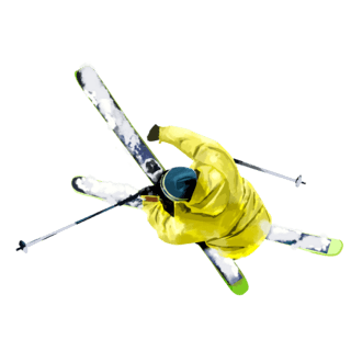 闪电穿越动态背景海报模板_俯视蓝绿色动感极限手绘冬天运动滑雪滑雪板动态运动员人物创意元素手绘