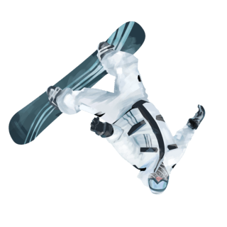 动态气团海报模板_白色动感极限运动翻板手绘冬天运动滑雪滑雪板动态运动员人物创意元素手绘