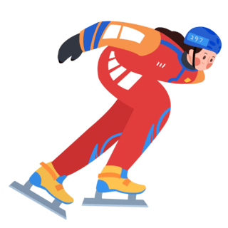 猴子和兔子滑冰海报模板_冬季冬天体育运动项目运动员滑冰短道速滑