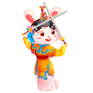 兔年国潮京剧刀马旦兔子形象春节